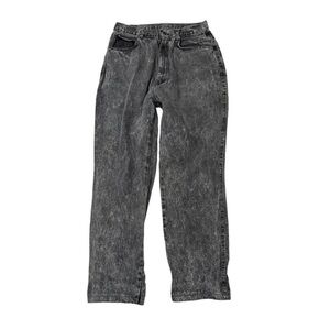 Vintage Women's 10 90s High Waisted Tapered Mom Jeans Black Acid Wash